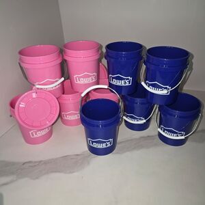 10 Mini Lowe's Buckets NEW Pink & Blue
